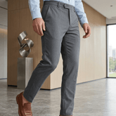 Calça de Alfaiataria Cinza em Tecido Selecionado com Elastano e Caimento Impecável