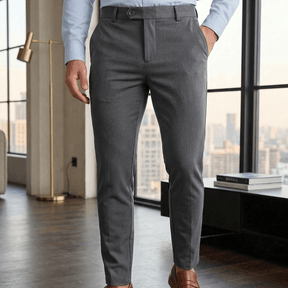 Calça de Alfaiataria Cinza em Tecido Selecionado com Elastano e Caimento Impecável